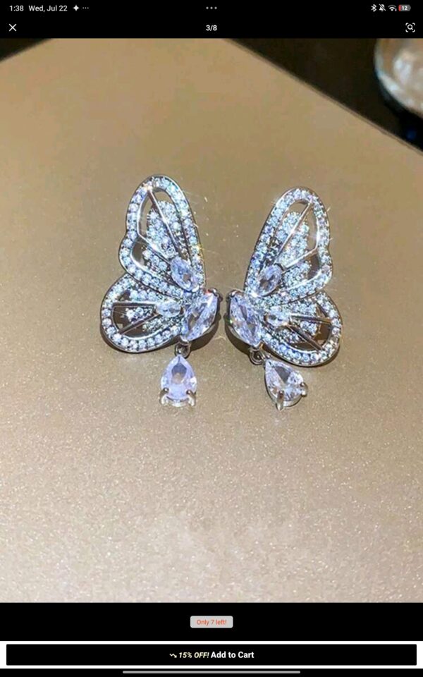 Butterfly & Teardrop Shape Dangle Earrings