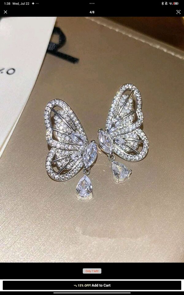 Butterfly & Teardrop Shape Dangle Earrings