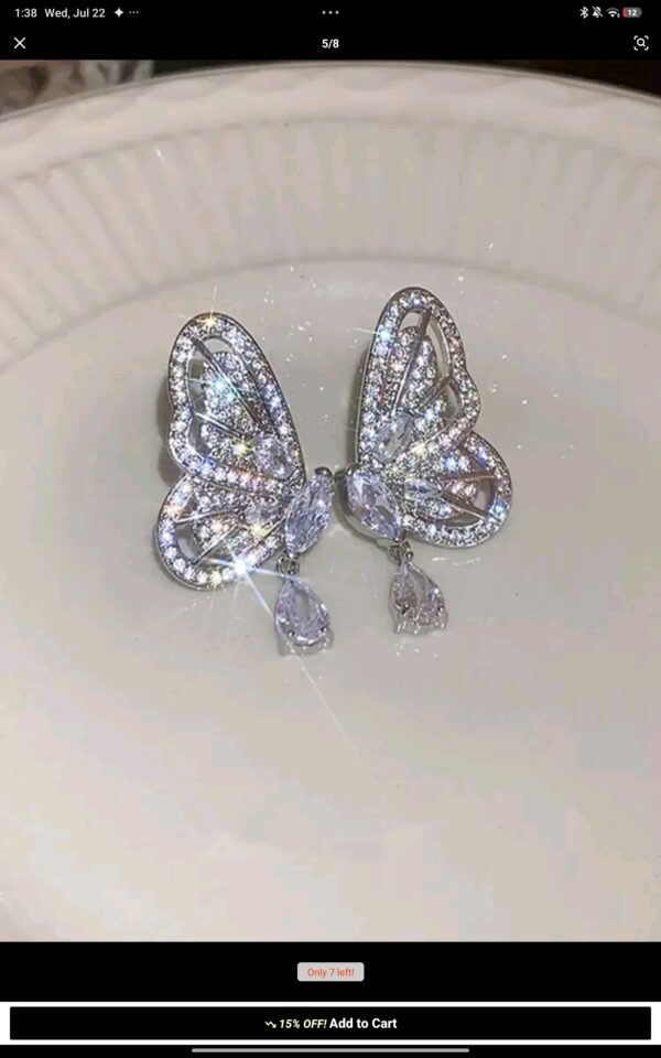 Butterfly & Teardrop Shape Dangle Earrings