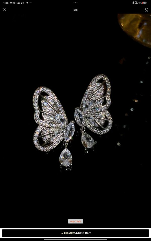 Butterfly & Teardrop Shape Dangle Earrings
