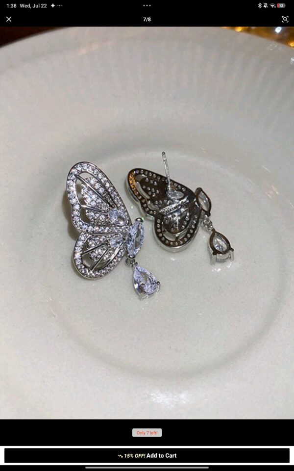 Butterfly & Teardrop Shape Dangle Earrings