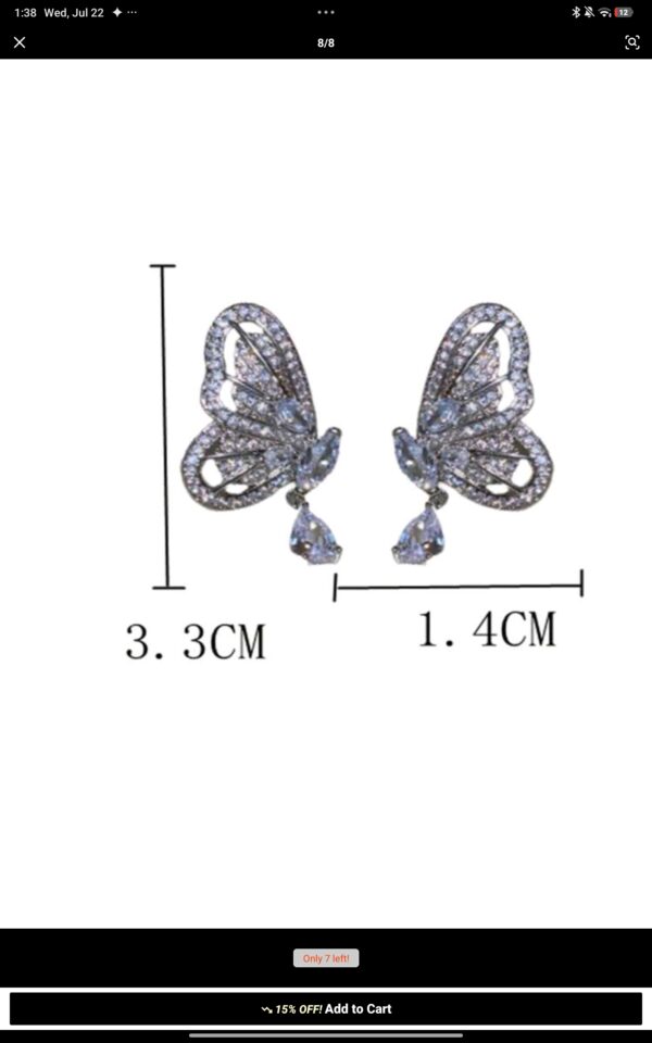 Butterfly & Teardrop Shape Dangle Earrings
