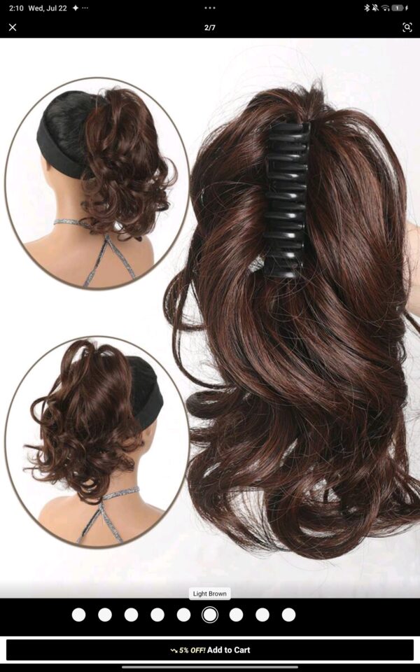 Screenshot_2026-07-22-02-10-19-165_com.zzkko Elegant Claw Clip Ponytail - Short Curly Wavy Look