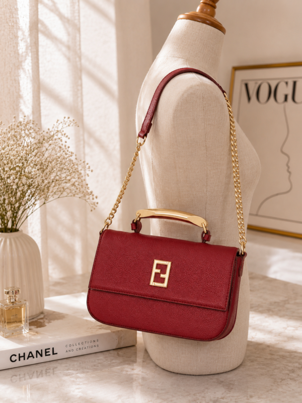 Fendi Style Top Handle Crossbody Bag
