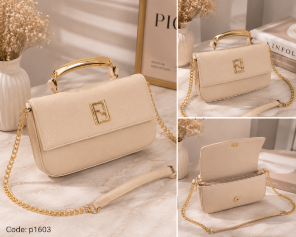 Fendi Style Top Handle Crossbody Bag