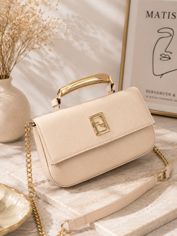 Fendi Style Top Handle Crossbody Bag