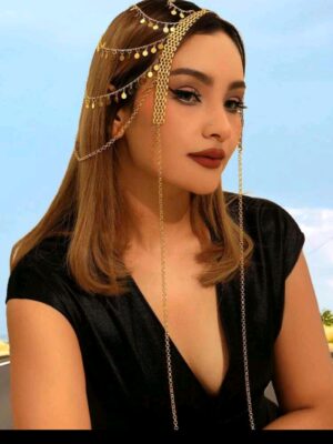 Gold-Plated Headchain, Arabic Style Bridal Headdress, Turkish Kurdish Women Headband, Luxury Jewelry Gift, Wedding, Accessories, Hair Accessories
