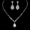 3pcs Cubic Zirconia Water-Drop Decor Jewelry Set