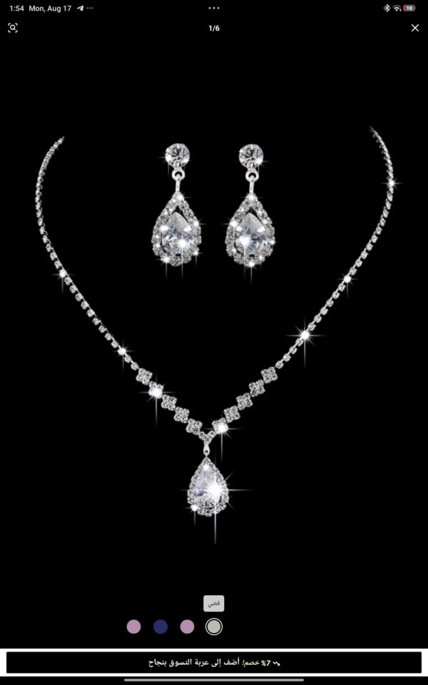 3pcs Cubic Zirconia Water-Drop Decor Jewelry Set