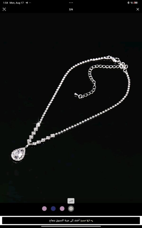 3pcs Cubic Zirconia Water-Drop Decor Jewelry Set