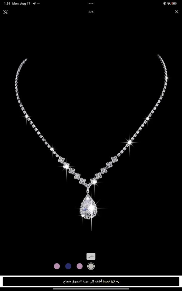 3pcs Cubic Zirconia Water-Drop Decor Jewelry Set
