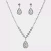 3pcs Cubic Zirconia Water-Drop Decor Jewelry Set