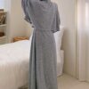 DAZY 2pcs/Set Women Autumn Embellished Drop Shoulder Long Sleeve Hooded Jacket And Sling Dress