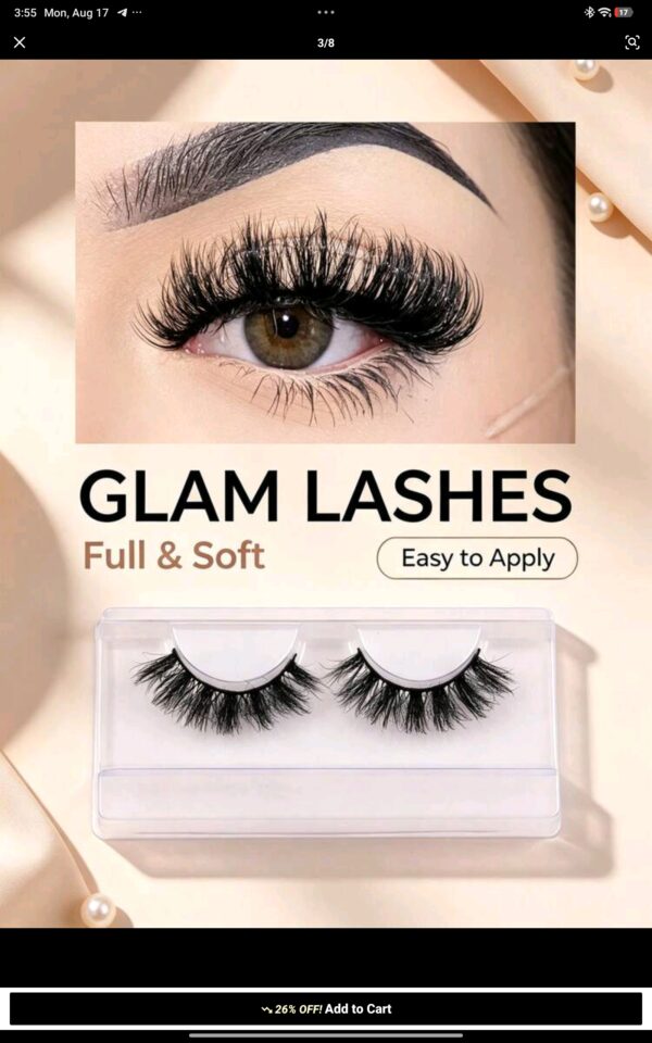Screenshot_2026-08-17-03-55-29-924_com.zzkko Fluffy Faux Mink Strip Lashes, Dramatic Wispy Crisscross False Eyelashes, Soft Full Volume Glam Eye Lashes For Party Makeup, Reusable Easy To Apply Fake Eyelashes