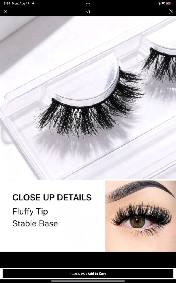 Screenshot_2026-08-17-03-55-31-439_com.zzkko Fluffy Faux Mink Strip Lashes, Dramatic Wispy Crisscross False Eyelashes, Soft Full Volume Glam Eye Lashes For Party Makeup, Reusable Easy To Apply Fake Eyelashes