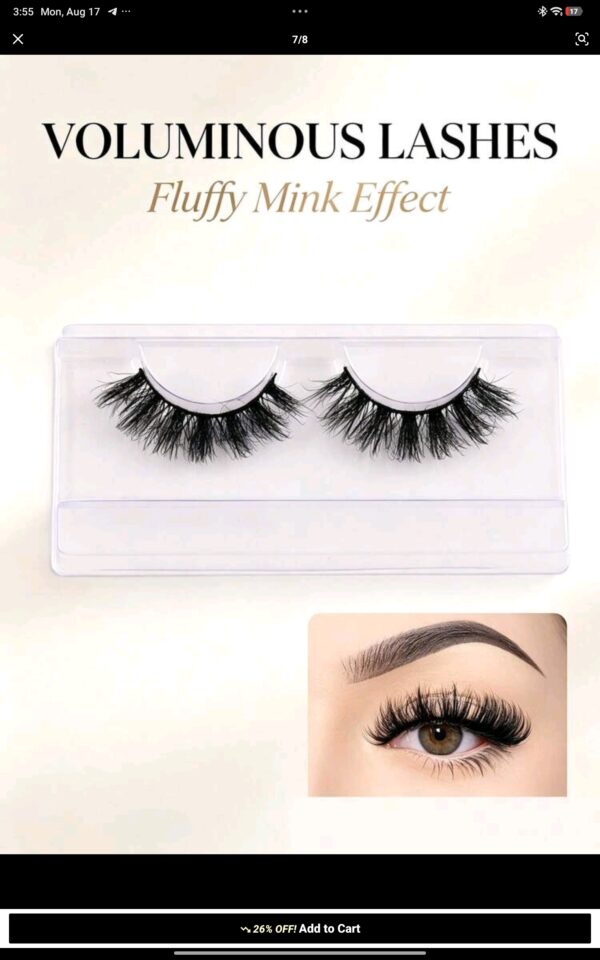 Screenshot_2026-08-17-03-55-35-995_com.zzkko Fluffy Faux Mink Strip Lashes, Dramatic Wispy Crisscross False Eyelashes, Soft Full Volume Glam Eye Lashes For Party Makeup, Reusable Easy To Apply Fake Eyelashes